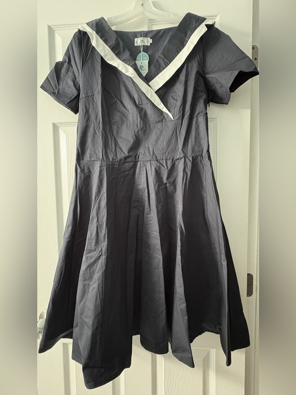 Vintage-Inspired Navy Sailor Dress with White Trim *NWT*